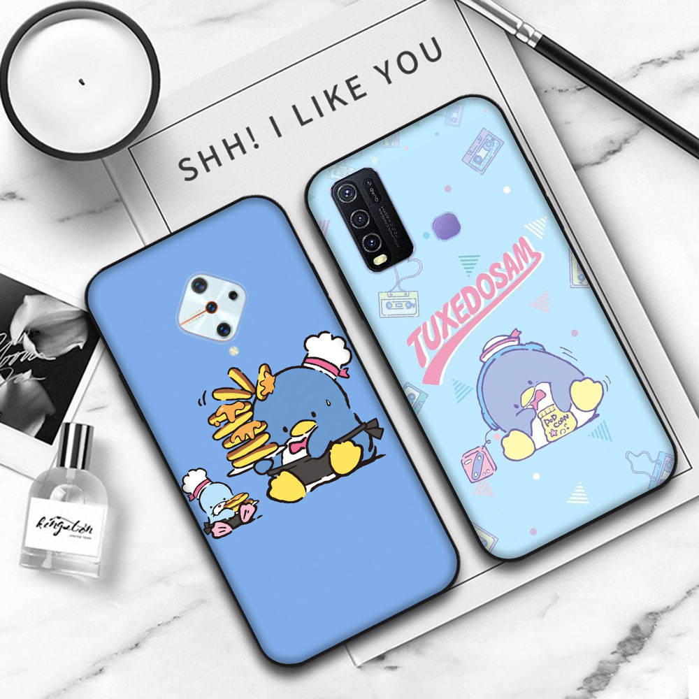 JZ27 Tuxedosam Black Sofe Case for iPhone 16 15 Plus 14 13 Pro 8 SE XR XS Max P30 Nova 5T Y5P Y6 Y7 Y8P Y9 Realme C30 C33 C31 VIVO Y36 V27