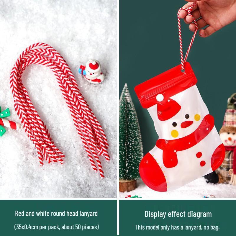 Festive Red Sock Candy Gift Bags: Christmas Self-Sealing Holiday Decoration