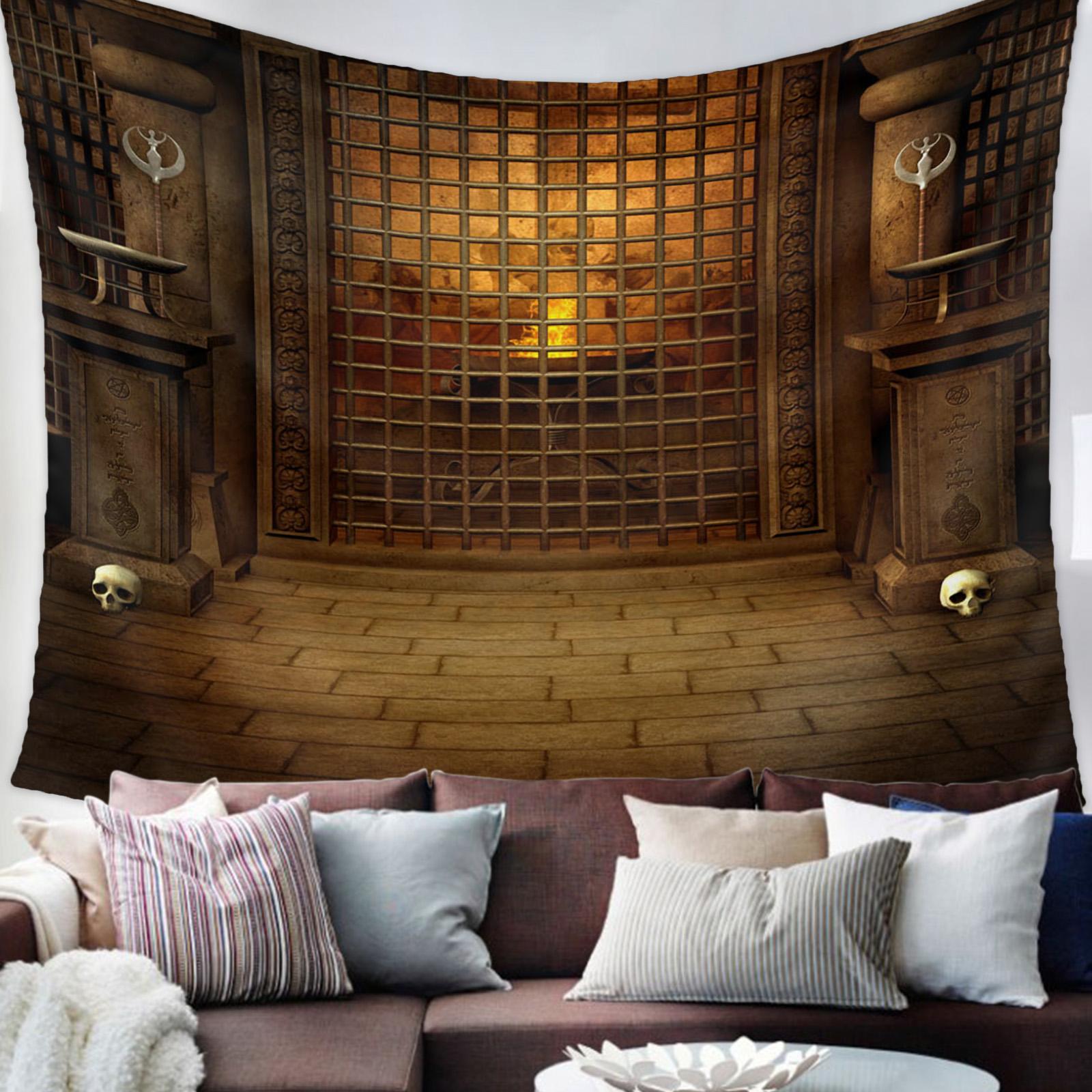 

Хэллоуин Готическая архитектура Ночи ужасов Черный настенный гобелен Покрытие Пляжное полотенце Домашний декор Подвесной 100x75cm