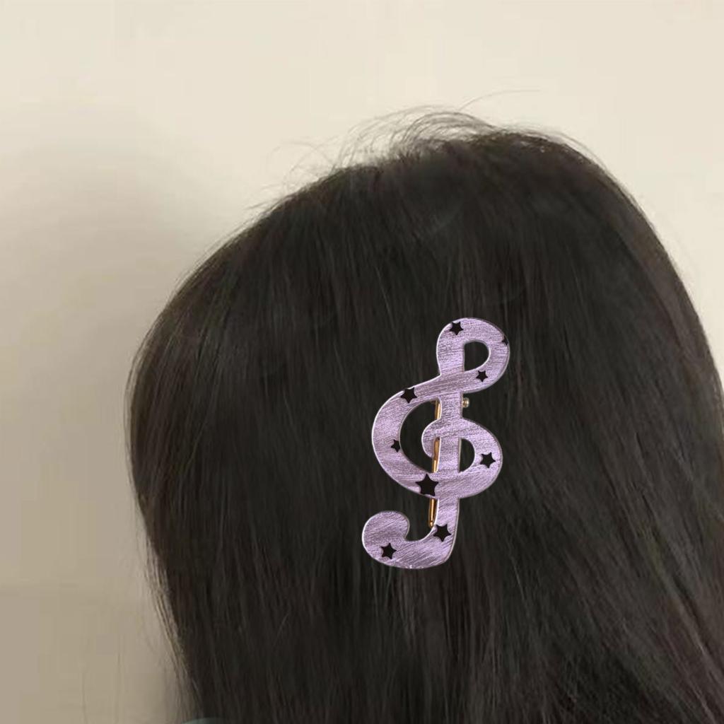 Stylish Striped Star Musical Note Resin Hair Clip For Women Girls Fashion Accessories