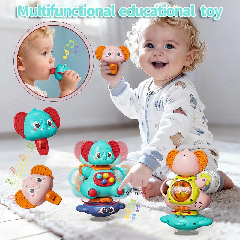 Elephant Handheld Ball Bell - Vibrating Grabbing Toy with Music Notes, Design for Easy Grip, Ideal Early Development Toy