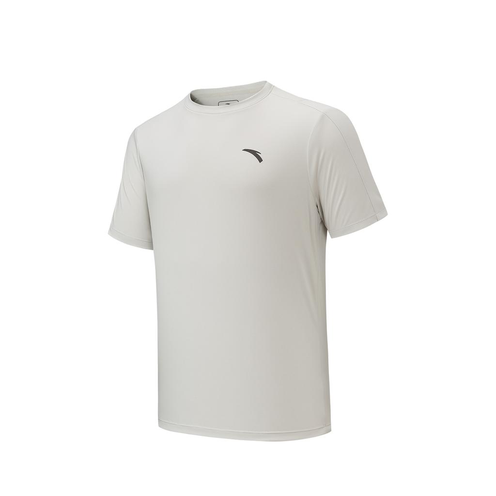 Anta Plain Round Neck Short Sleeve Sports T-Shirt Men Tops Digital-Mist-Gray 952627103-3