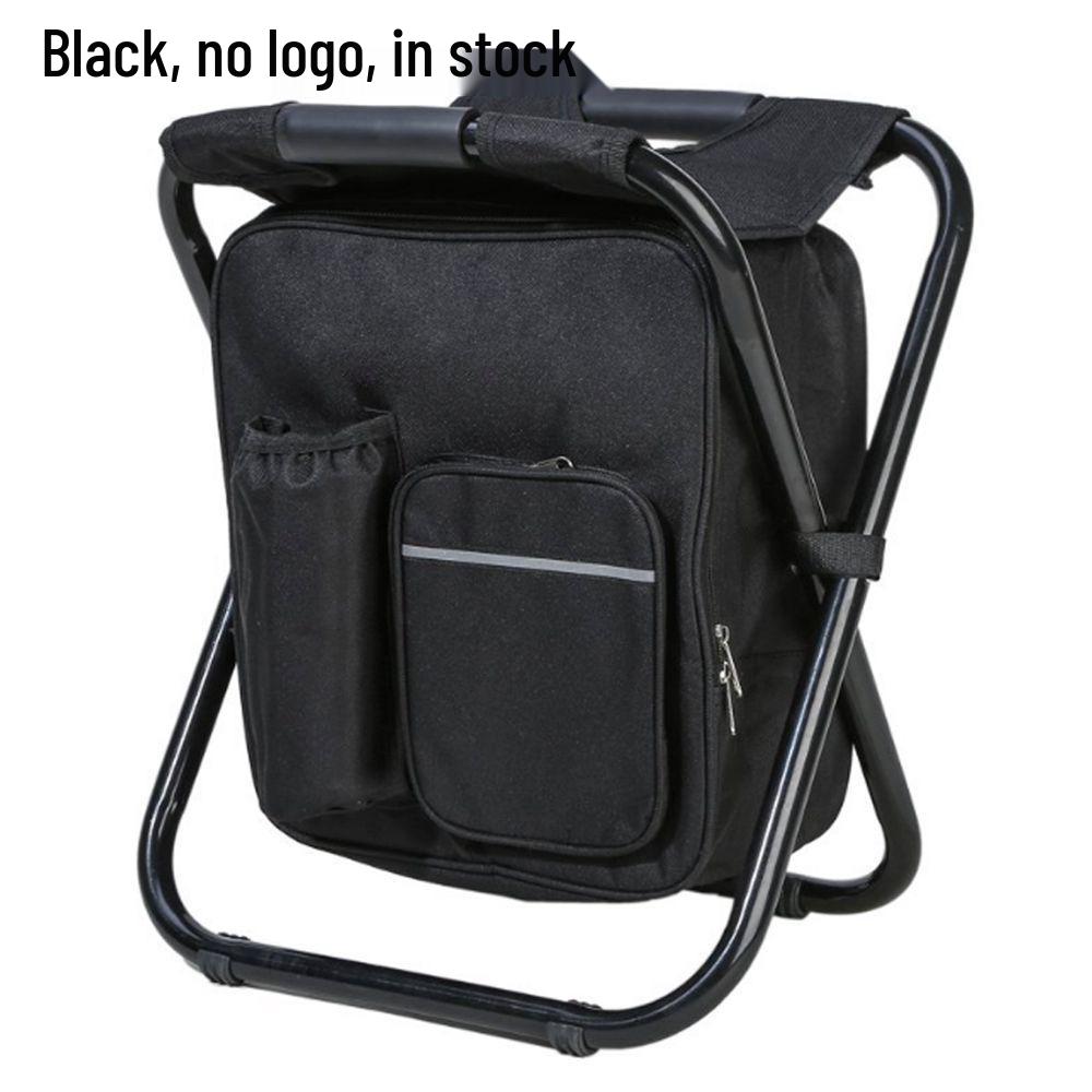 

Портативний багатофункціональний складаний туристичний стілець з ізольованим пакетом для льоду для пляжу, риболовлі та використання на природі. чорний