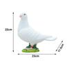 Resin Sculpture Fake Birds Model Decorative Collections White Pigeon Figurine Simulation Pigeon Statue for Home Office Garden