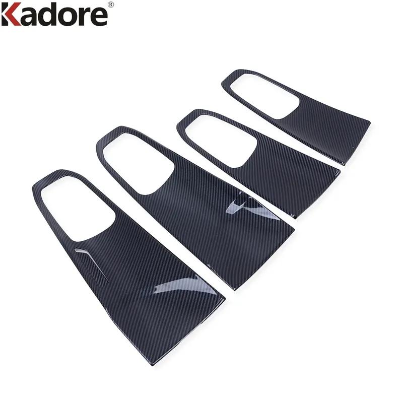 For Kia Sorento - 2024 2025 Carbon Fiber Car ide Inner Door Armrest Handle Bowl Panel Cover Trim Interior Accessories