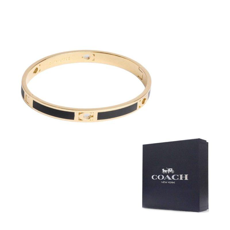 COACH Enamel Bangles Unisex Gold/Black CAD45-GDBK
