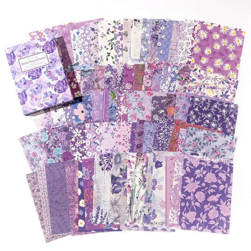 

100 pcs Plants and flowers material paper Large size for DIY Diary Album Scrapbooking Background paper handmade Craft Supplies