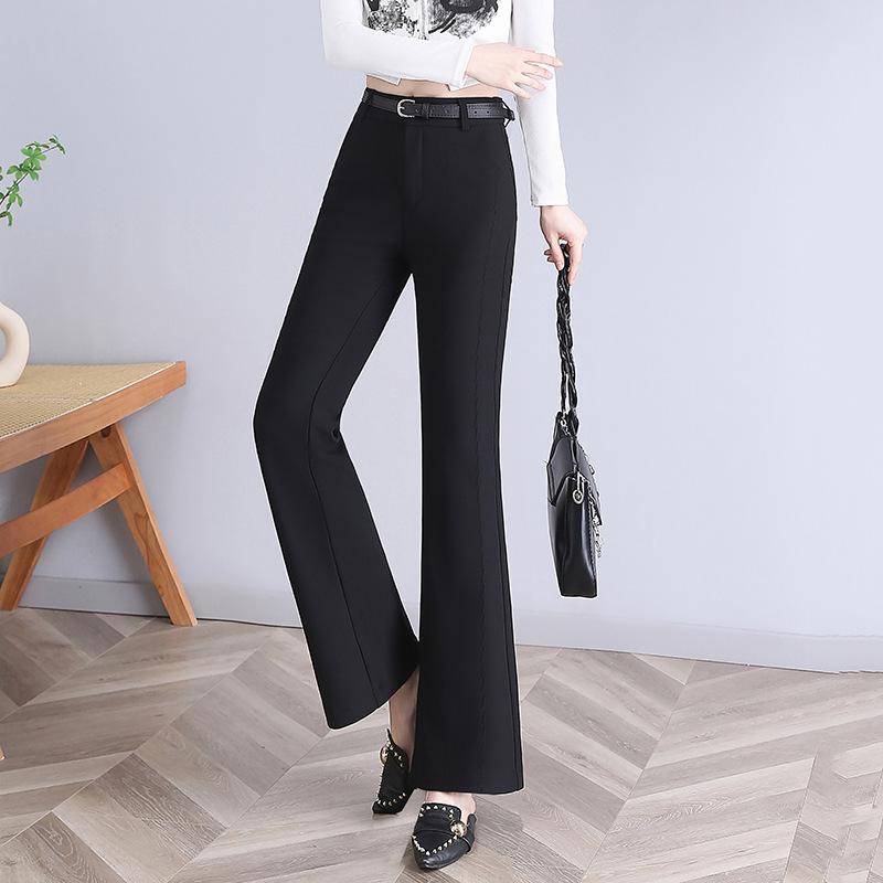 Dámské jarní a podzimní mikro-drapované kalhoty s vysokým pasem, slim, tenké, ležérní oblek