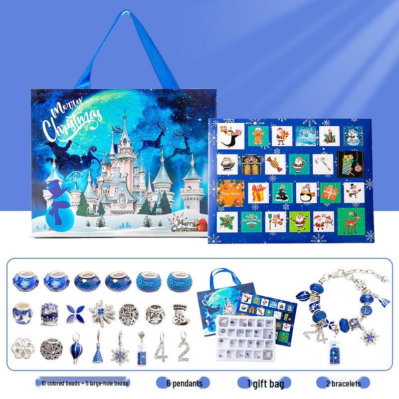 Christmas Jewelry Advent Calendar: Stud Earrings & Necklace In Surprise Gift Box