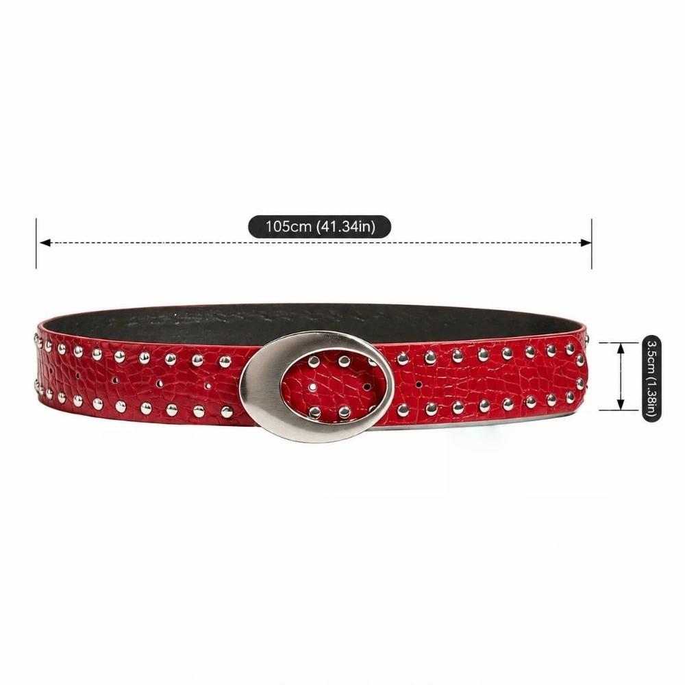 PU Leather Women Niche Belts Rivets Waist Belt Trendy American Retro Belt For Jeans,Skirt