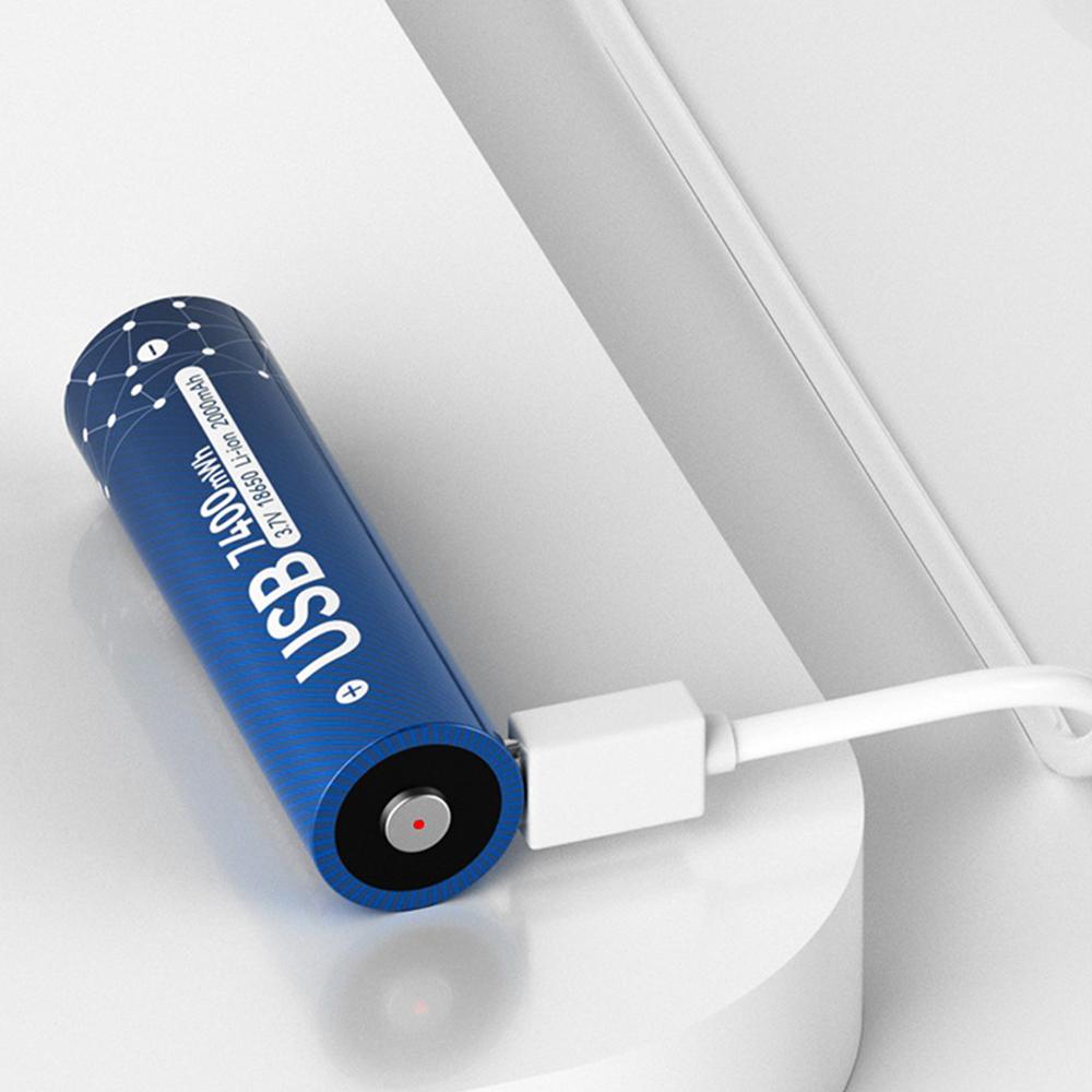 Kvalitná nabíjateľná lítiová batéria 3,7 V USB 18650 2000 mAh na blikanie