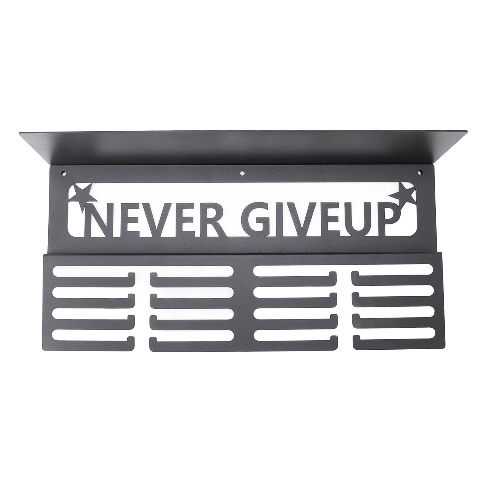 

Medal Hanger Display Multipurpose Innovative Wall Mounted Metal Awards Rack with Shelf for Runners