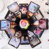 1 cutie explozivă neagră DIY, album foto scrapbooking manual pliabil album cutie amintiri ziua de naștere Ziua Îndrăgostiților cerere în căsătorie aniversare