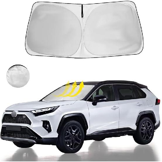 Windshield Sun Shade Fit 2025 2024   - Toyota RAV4 Prime LE Hybrid XLE XLE Premium Adventure TRD Off Road Front Window Sunshade Accessories SUV Sun