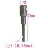 Hex Handle To Square Head Socket Adapter for 1/4, 3/8, 1/2 Air & Electric Screwdrivers
