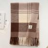 Thicken Plaid Wool Scarf Windproof Men Scarf Soft Winter Cashmere Scarf  Female