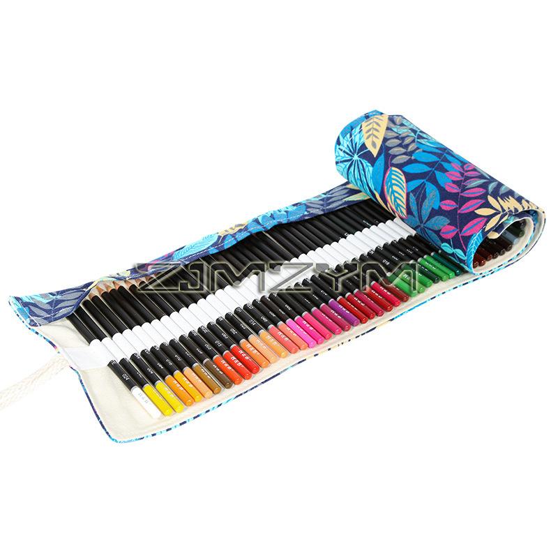 72Pcs Color Pencil Professional Art Oil Pencil Set Handmade Canvas Pencil Wrap Extra Accessories Holiday Gift Pencils
