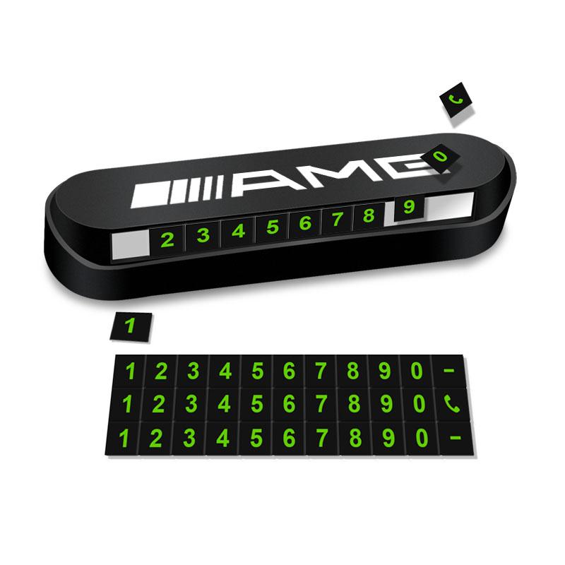 1Pcs Car Temporary Parking Card Plate Badge Car Styling For Mercedes Benz AMG GLE GLS GLC CLA GLB ML C500 C200 C300 W204 W206 W205 W212 W203