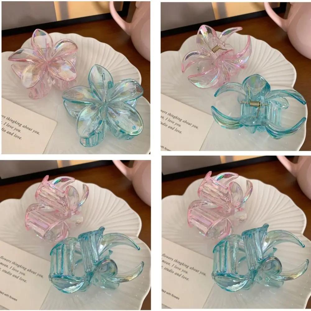 Hairpin Flower Hair Clip Cute Grab Clip Plastic Large Hair Claw Beach Headwear Hair Accessories Transparent Hair Clip Female