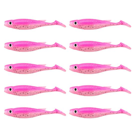 10 Stück 6,5 cm / 2,8 g Paddelschwanz Weichköder Weitwurf Sinkend Bionisch Künstlicher Swimbait Süßwasser Salzwasser Forellenbarsch Angeln