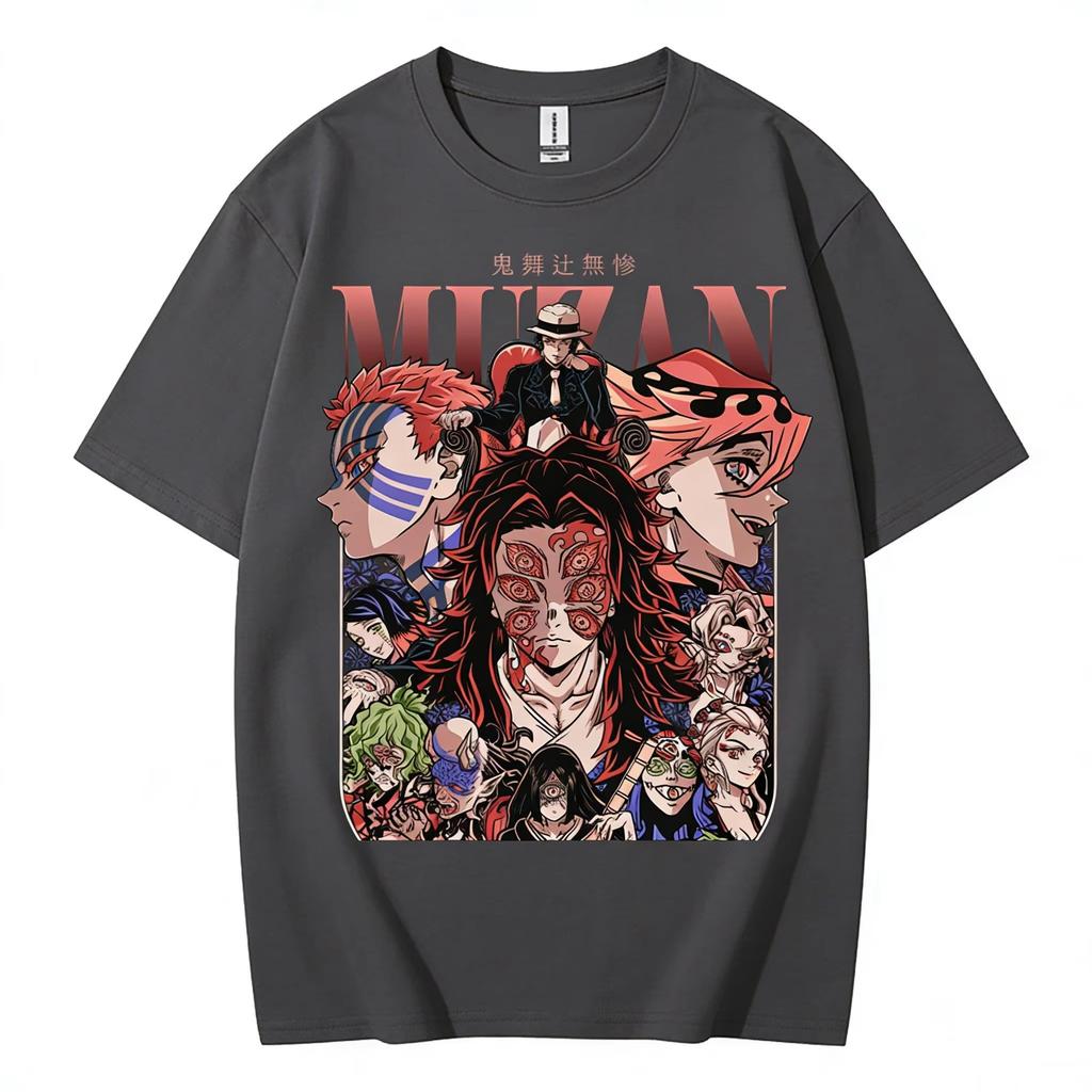 2026 Demon Slayer Kimetsu no Yaiba Muzan Kibutsuji Graphique Unisexe Été Décontracté Streetwear Cosplay Manches Courtes Anime Femmes Et Hommes T-shirt