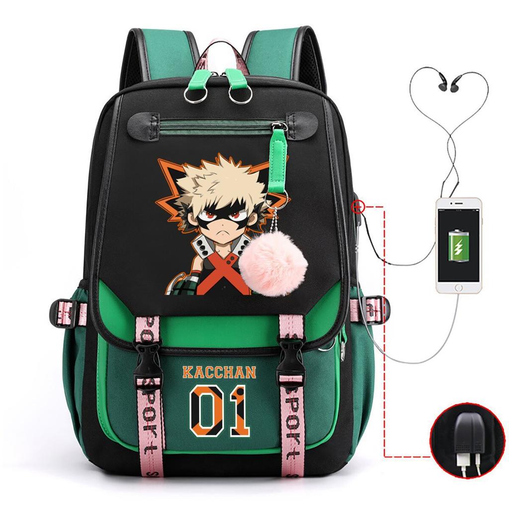 Teen Trend Animation Schoolbag Korean Version Backpack Male New Contrasting Color Simple Middle School Student Backpack