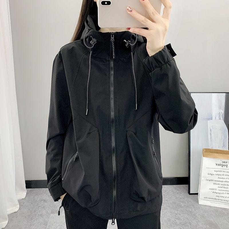 Damen Frühling Herbst Windjacke Schlanke Passform Winddicht Sportjacke Paar Liebhaber Mantel