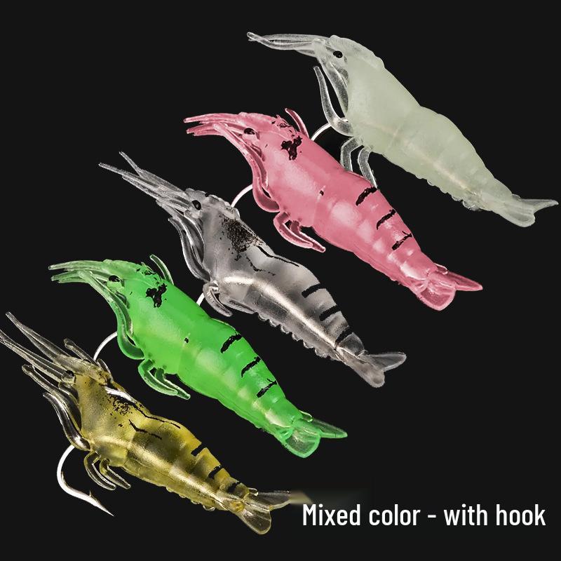 Bionic Night Glow Grass Shrimp Soft Lure for Bass and Sea Fishing.