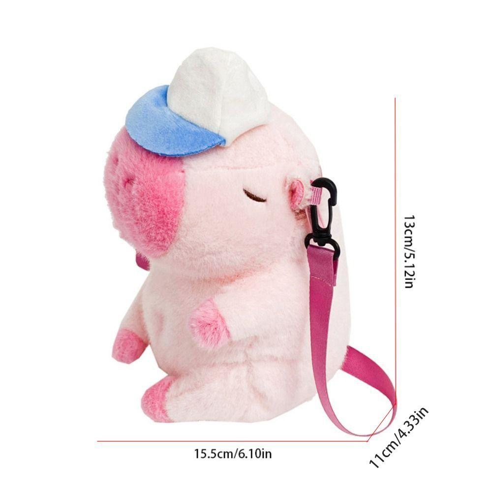 Capybara Cartoon Backpack Animals Students School Bag Sweet Capybara Plush Backpack  Outdoor