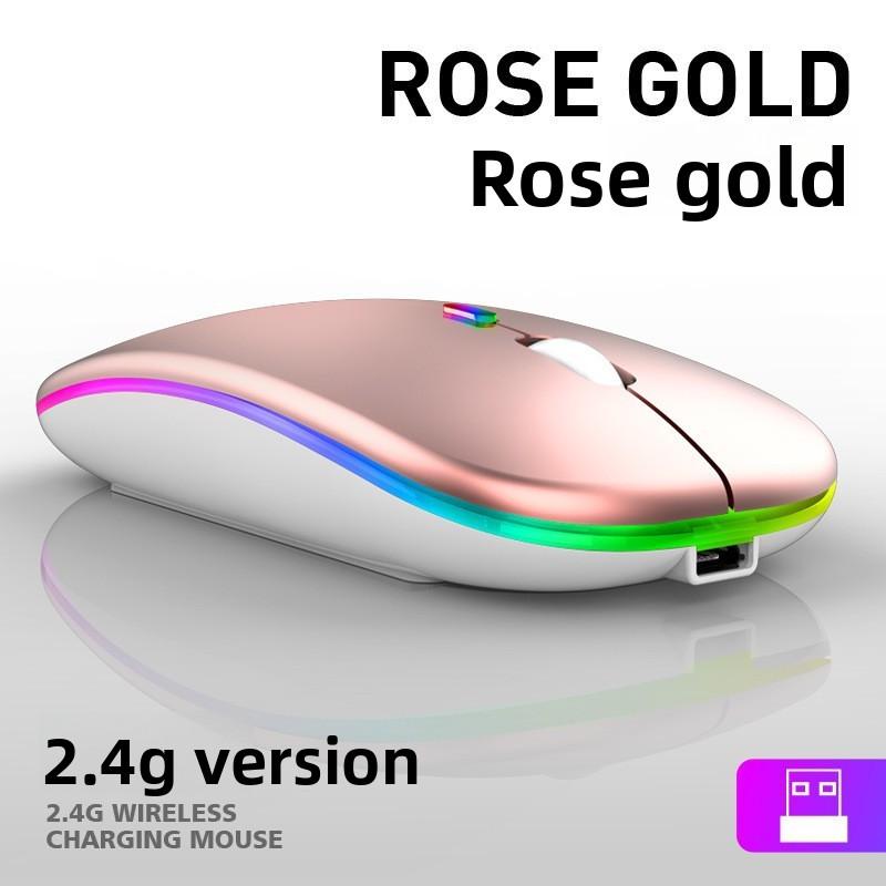 Rechargeable Wireless Bluetooth Mouse, Silent LED Optical Computer Mouse, Ergonomic Laptop Mouse for Gaming, 1600 DPI