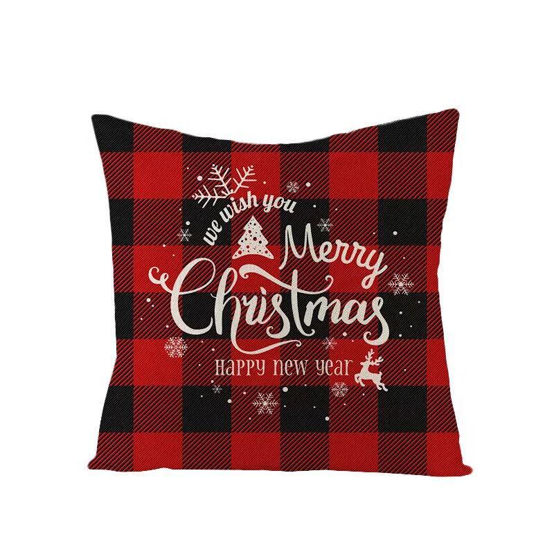 Christmas Linen Pillowcase Home Holiday Decoration Gift Pillow Cushion Cover