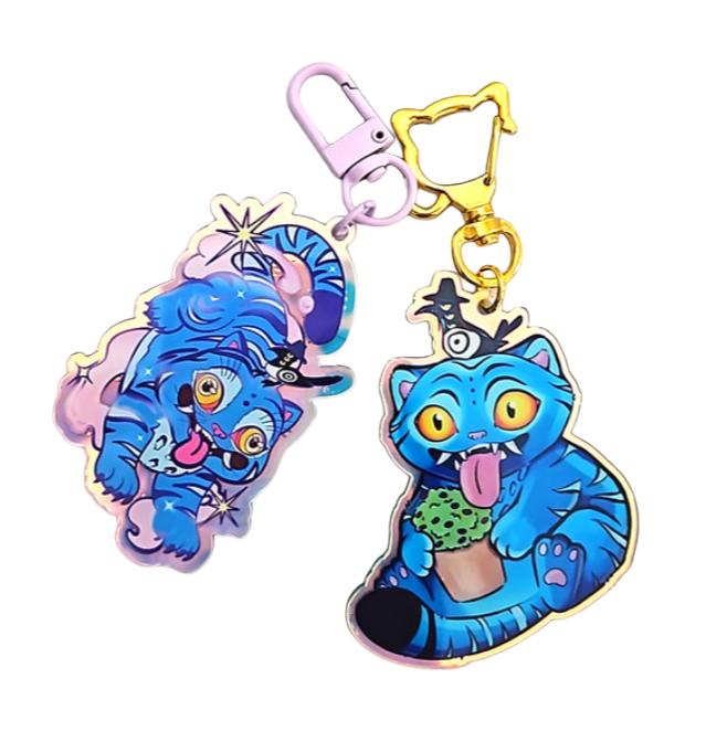 K-POP Demon Hunters Korean Blue Tiger Derpy Keyring Set, Knot Bracelet (3 Options)