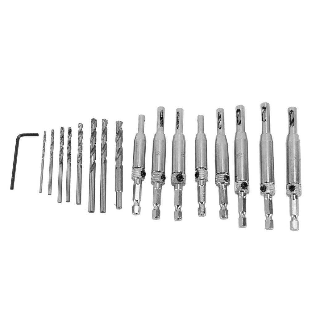 Self Centering Drill Bit Set Hex Shank Self Centering Hinge Tapper Core Drill Bit for Woodworking Window Door Hinge
