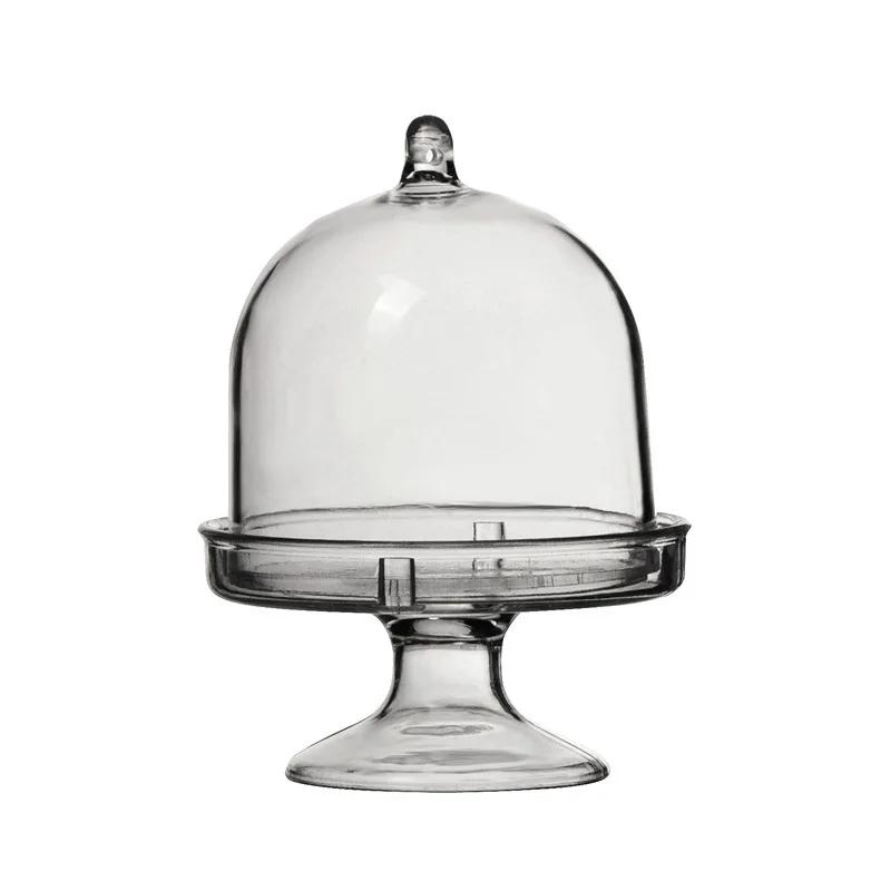 4/12pcs Clear Plastic Mini Candy Cupcake Boxes Wedding Gift Box Party Dessert Macarone Display Stand Tray With Lid Table Decor