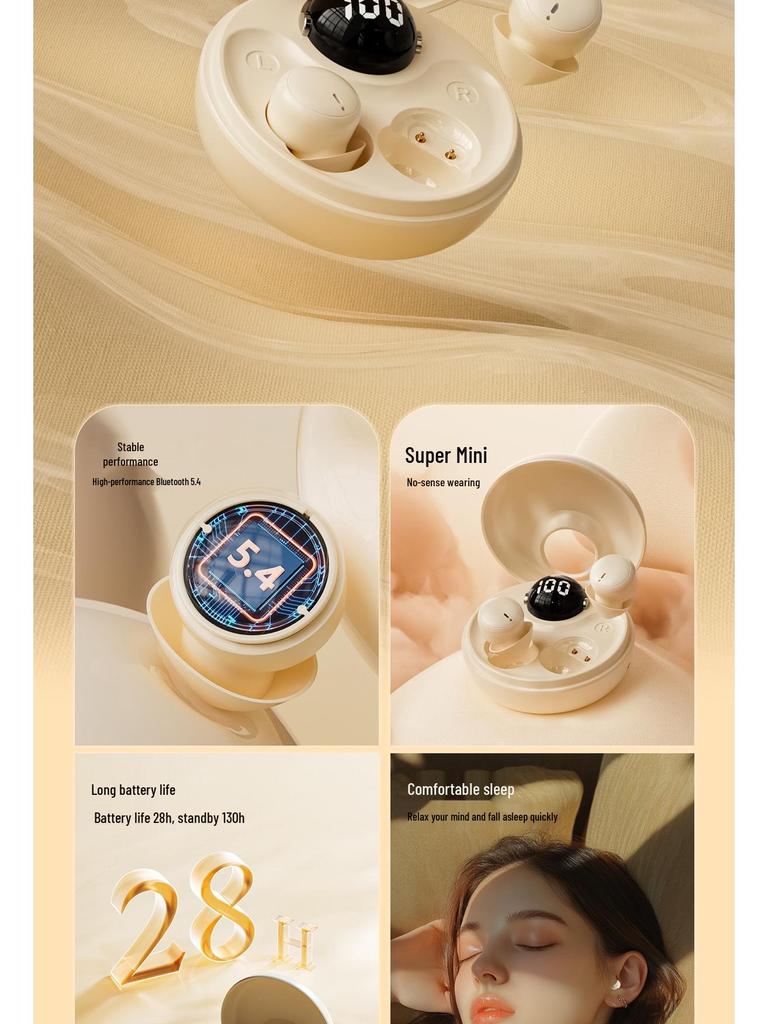 2025 True Wireless Noise Cancelling Sleep Earbuds: Long Battery, Comfortable In-Ear Design
