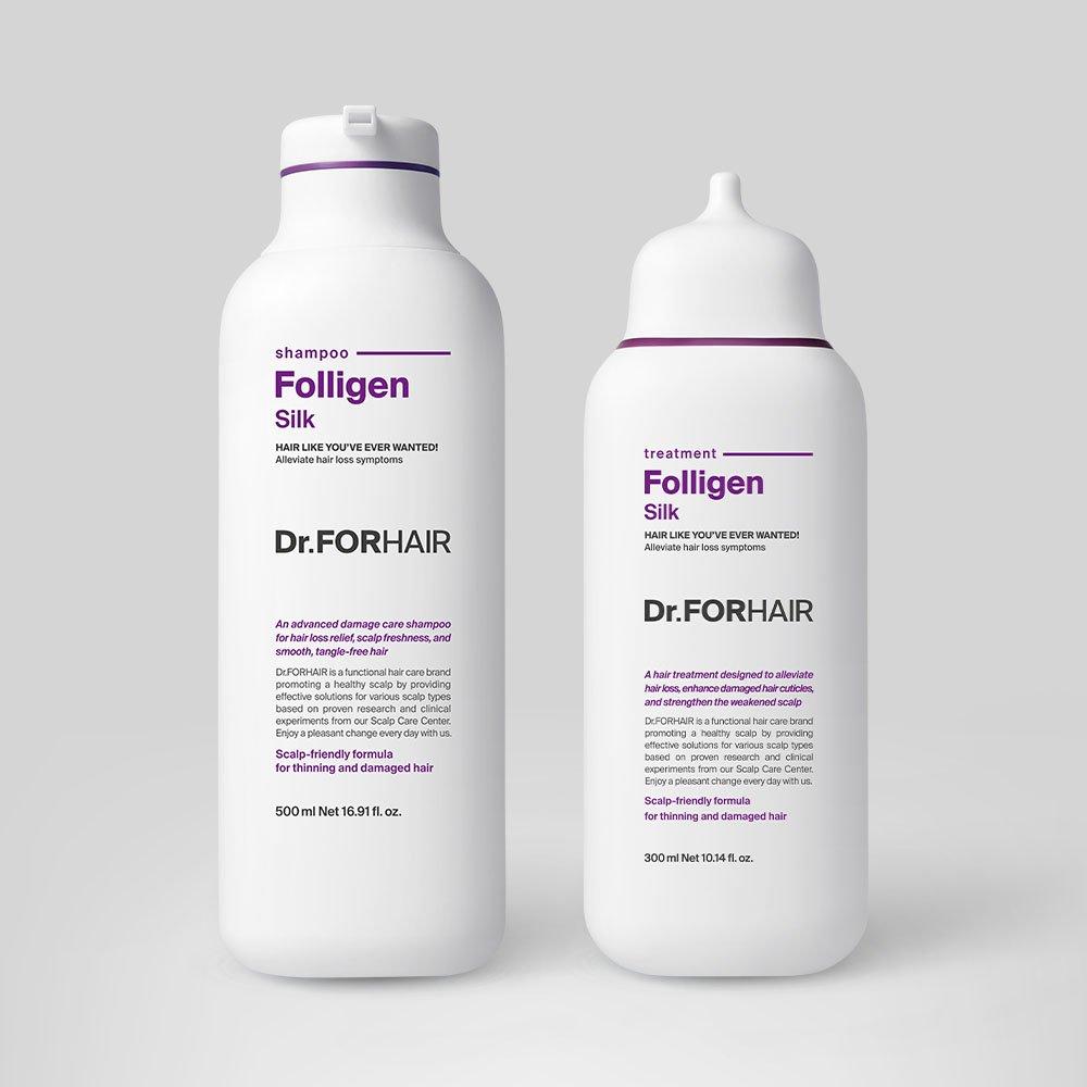 

[DR.FORHAIR] Folligen Silk Shampoo 500ml + Silk Treatment 300ml