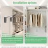 2Pcs Pull Down Closet Rod Adjustable Width Two-way Buffering Wardrobe Hanger 60Lbs Load Capacity for Cabinet Hanging Clothes