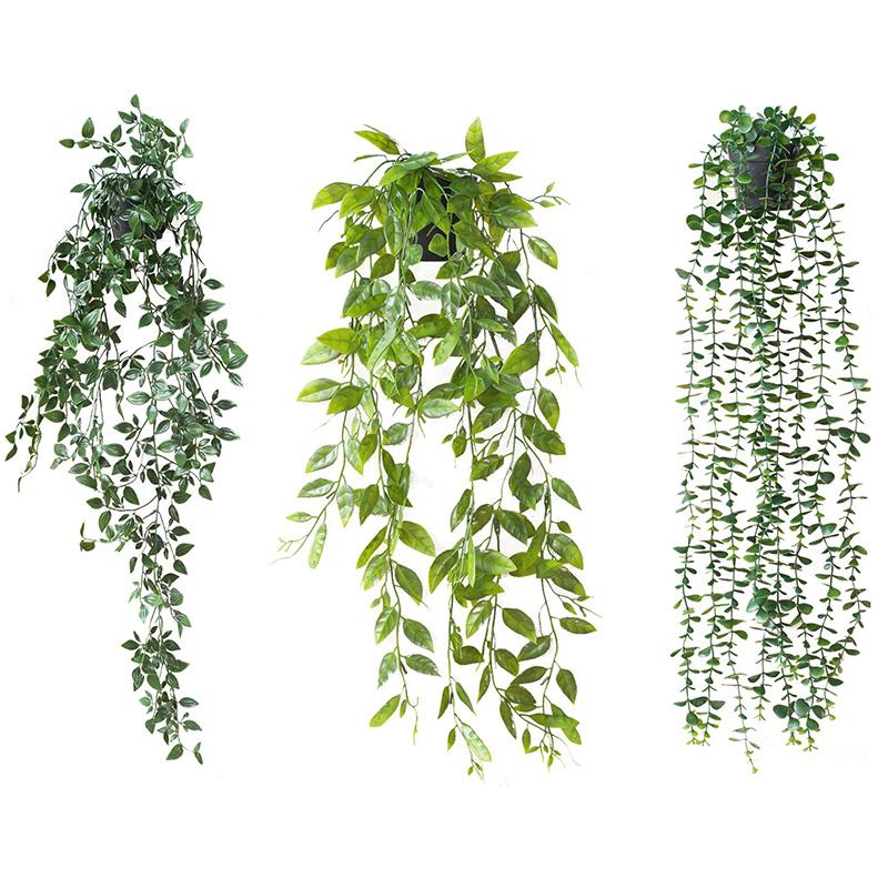 Simulare Verdeață Artificială Agățat Perete Acasă Grădină Decor Rattans Plante Viță-de-vie Frunze verzi