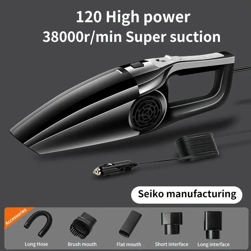 Automotive Multi-function 120W High Power Dry and Wet Dual-use Vacuum Cleaner Portable Mini Wired Car Vacuum Cleaner