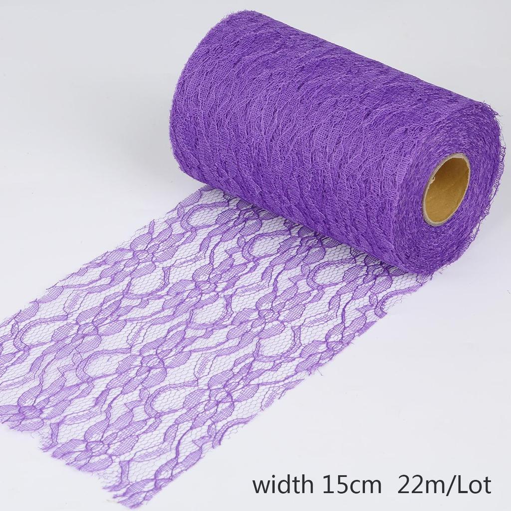 22Meter Organza Tulle Roll Spool Net Lace Fabric For Wedding Tutu Skirt Chair Sash Bow Table Runner 15cm