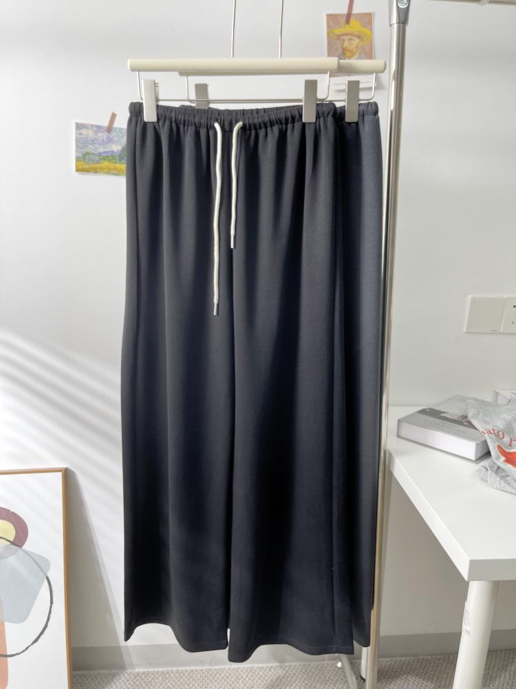 2026 Spring/Summer Women's Ultra Hot Wide Leg Cupro Pants - Korean Style Straight Leg, Floor Length, Slimming Fit.
