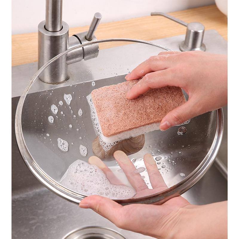 5pcs Double-sided Cleaning Sponges Wipe Scrubbing Pan Pot Dishwashing Scouring Pad Household Tools Kitchen Tableware Brush