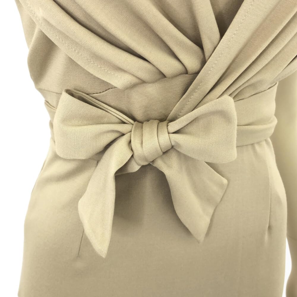 GRAXIA Cabaret Midi Size M Dress, Dress, Cache-Coeur, High-Waisted, Sleeveless, V-Neck, Gathered, Slimming, Ribbon, Elastic, Knee-Length, Women's,