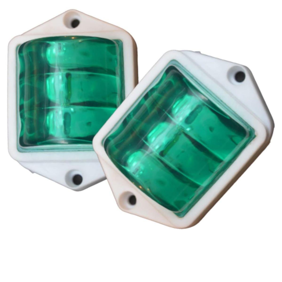 

2Pcs Green LED Side Marker Clearance Lights 12V 2×2 Inch for Trailer RV Truck – Universal зелений