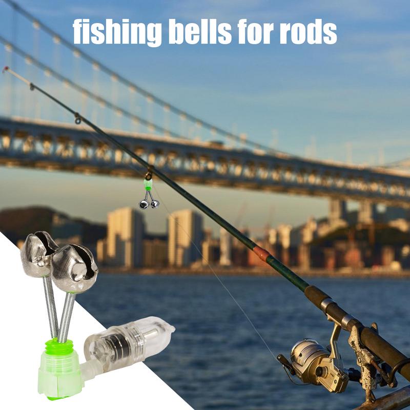 Bells Fishing Rod Alarm Twin Bells Fishing Alarm Indicator Fish Sound Alert Accessories Efficient Versatile Led Light Clip For