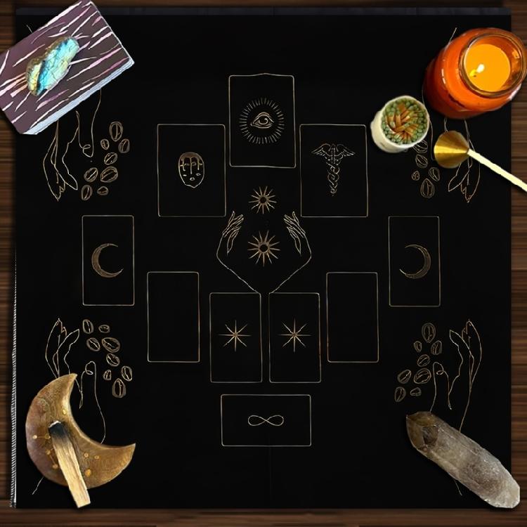 Square Table Cloth Tarot Altar Cloth Board Game Pad Astrological Oracles Pad Table Cover Card Mat Divinations Tablecloth