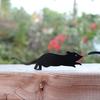 Metal Cat Garden Sign Easy Installation Cat Chasing Mouse Ornament Black