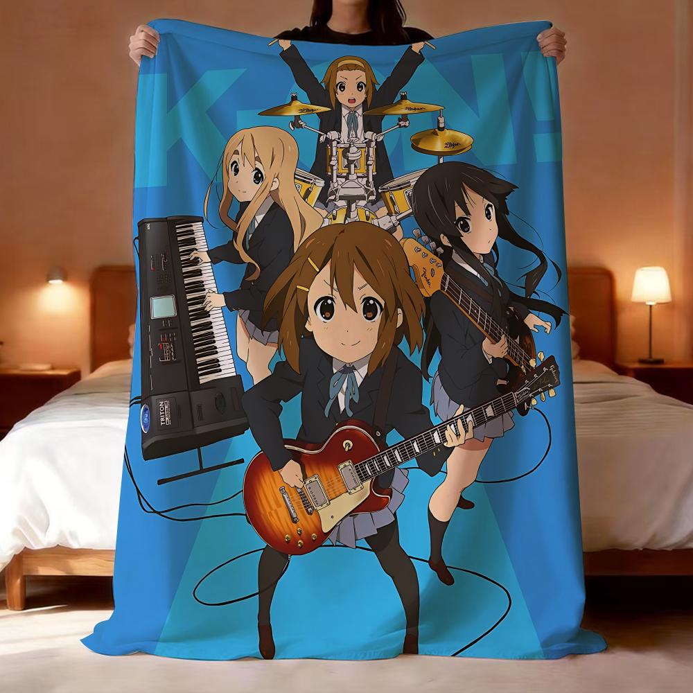 Classic cute Anime K-ON Throw Lightweight 240g Flannel Blanket Soft Skin-friendly for Summer Cooling 75X95CM
