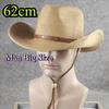 Big Head 62cm Man Large Waisted Cowboy Hat Summer Sun Protection Hat 60 Cm Foldable Beach Travel Straw Hat Large Men's  Xxl