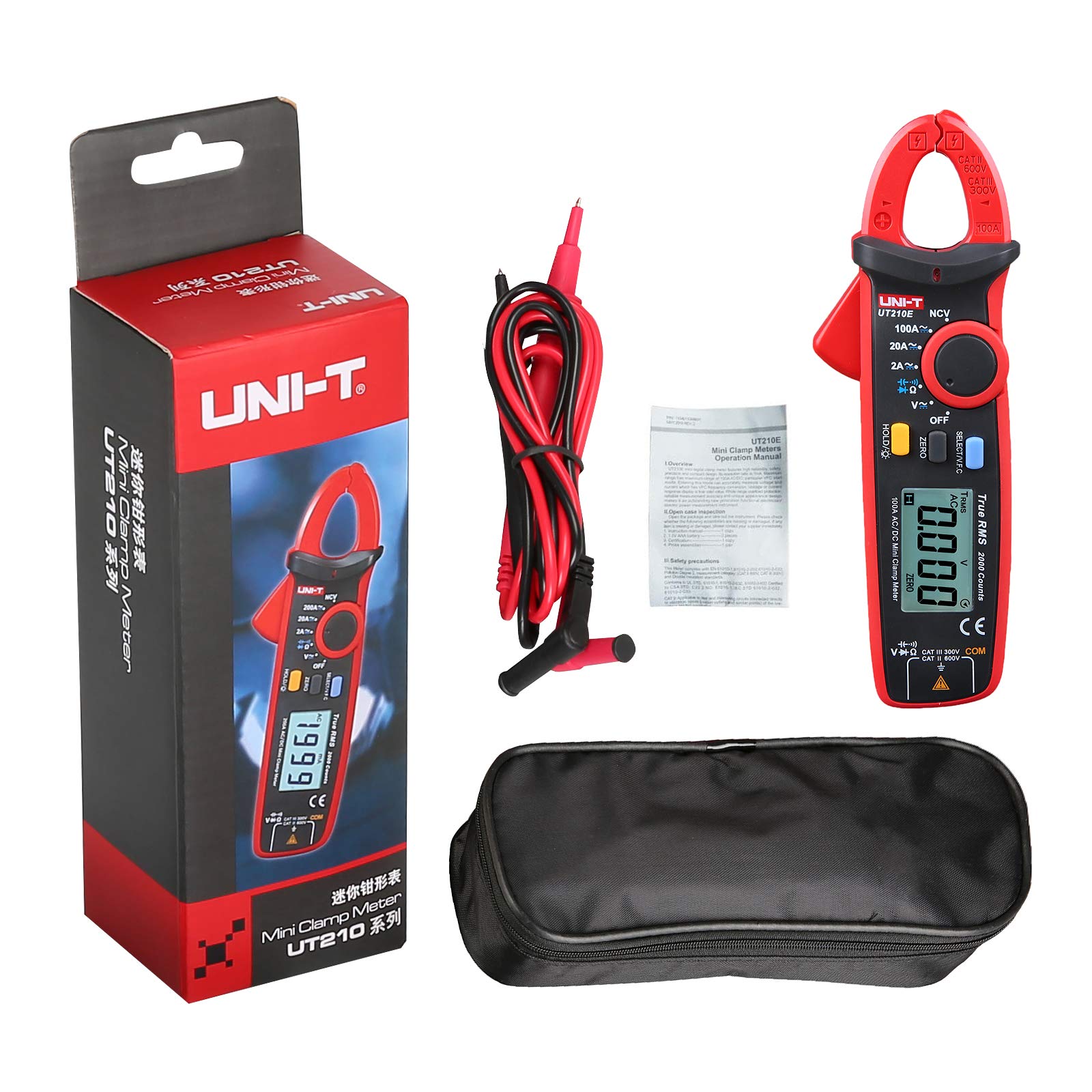 

Digital UT210E 100Amp 600V AC DC Clamp Meter Multimeter True RMS VFC Diode (UT210E)